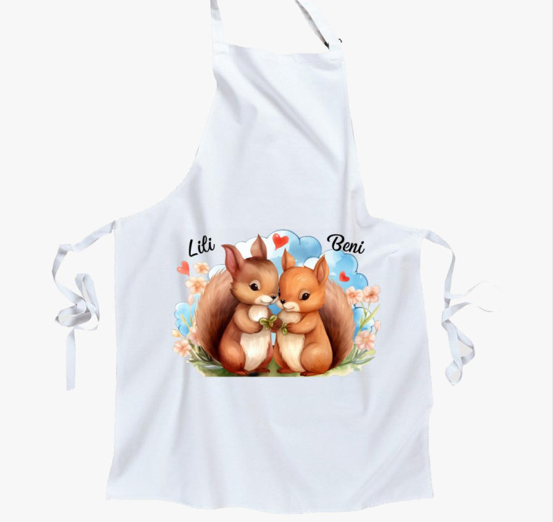 Összebújós szerelmes Mókusok kötény