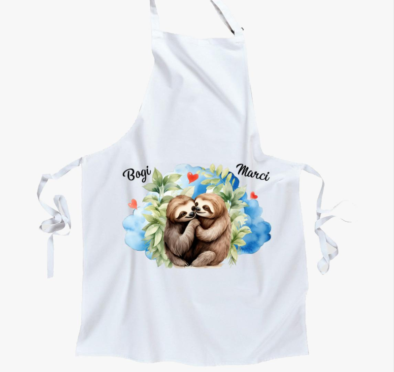 Összebújós szerelmes Lajhárok kötény