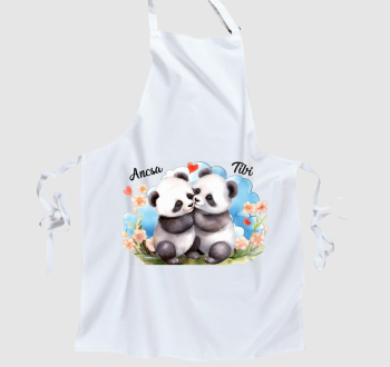 Összebújós szerelmes Panda kötény