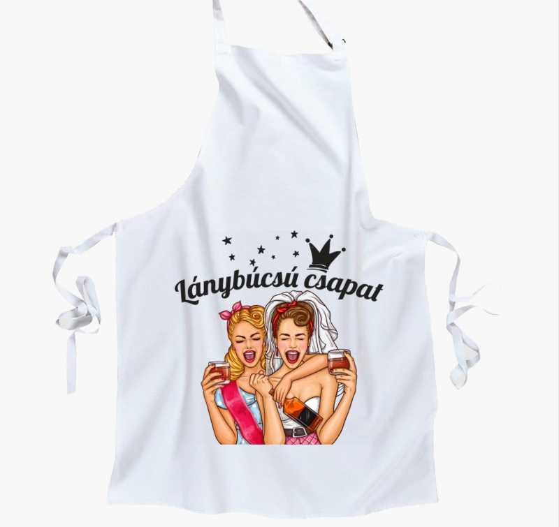 Lánybúcsú csapat barátnő kötény