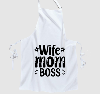 Wife Mom Boss virágos kötény