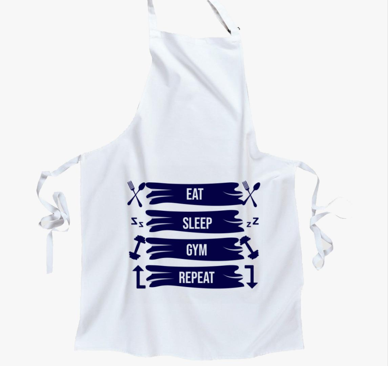 Eat sleep gym repeat kötény