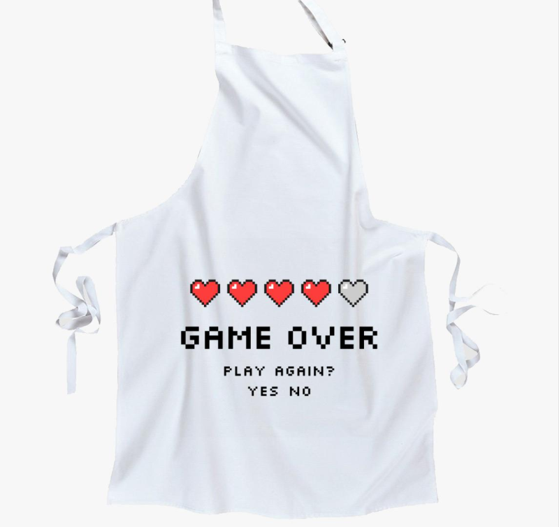 Game over akarsz újra játszani kötény