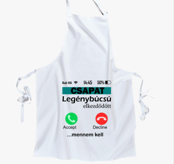 Telefonos legénybúcsús csapat kötény