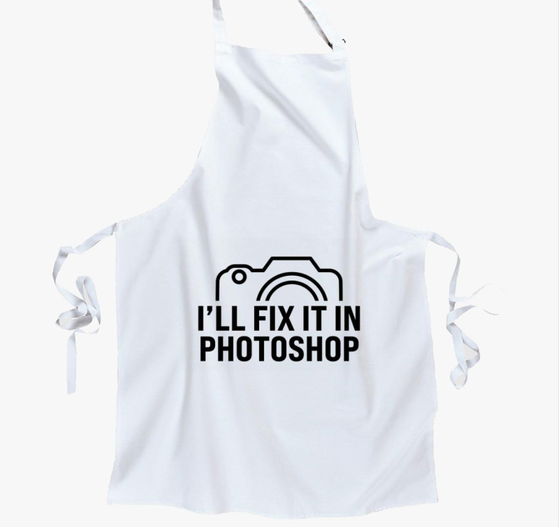 I'll fix it in Photoshop fekete mintás kötény