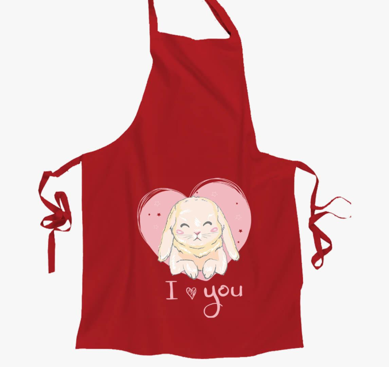 I love you nyuszis kötény