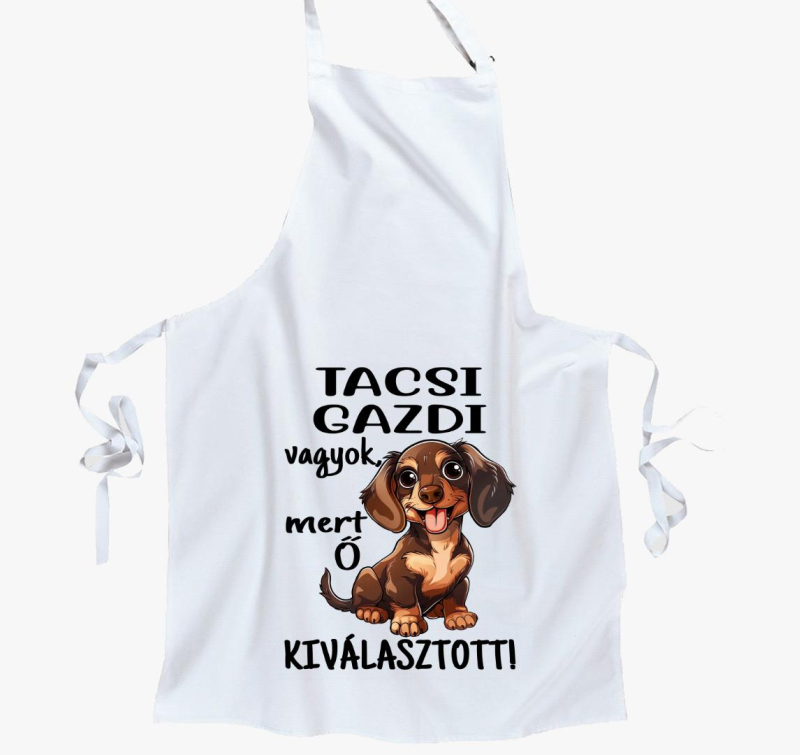 Tacsi gazdi vagyok mert kiválasztott barna kutyus kötény