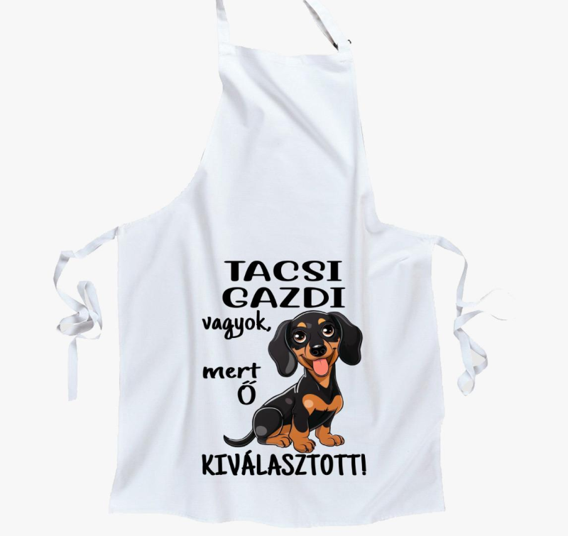 Tacsi gazdi vagyok mert kiválasztott fekete kutyus kötény