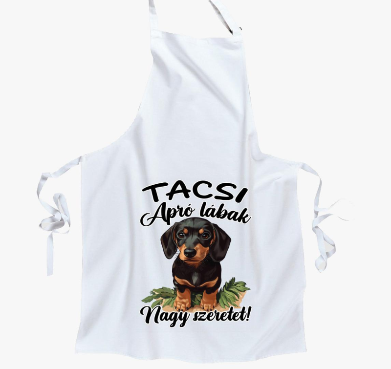 Tacsi Apró lábak, nagy szeretet fekete tacsi kötény
