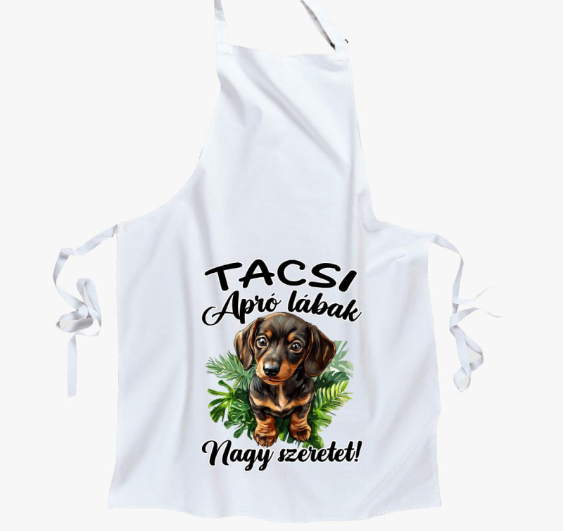 Tacsi Apró lábak, nagy szeretet barna tacsi kötény