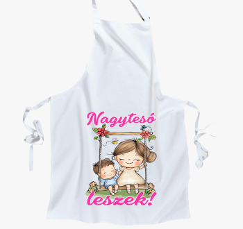 Nagytesó leszek, kislány hintázik pici fiúval kötény