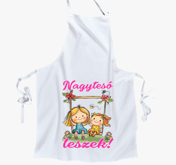 Nagytesó leszek, kislány hintázik pici lánnyal kötény