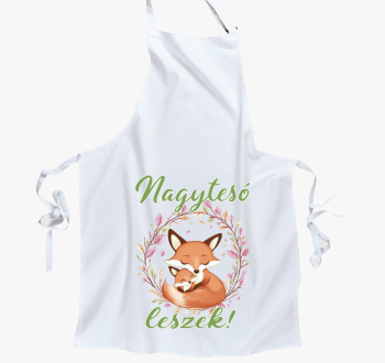 Nagytesó leszek, kisrókák zöld felirat kötény