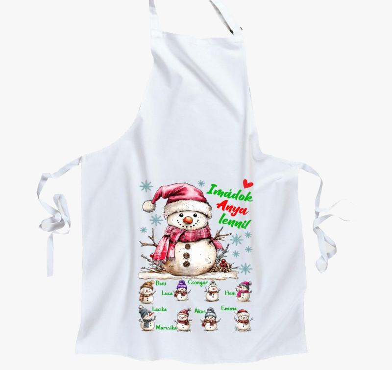 Karácsonyi Imádok anya lenni hóemberek nevekkel kötény