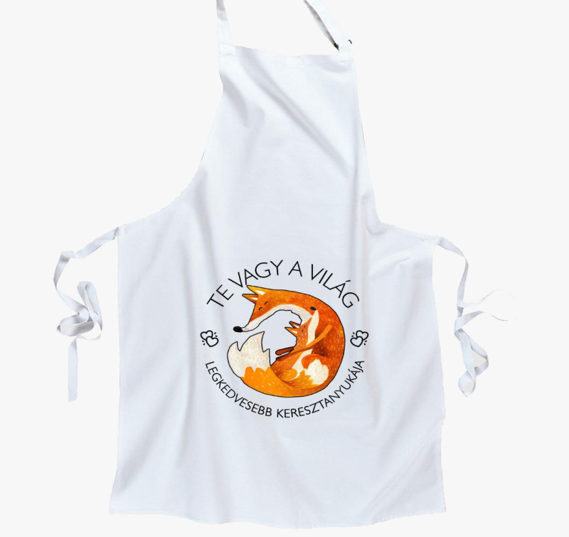 Legjobb keresztanya rókás kötény