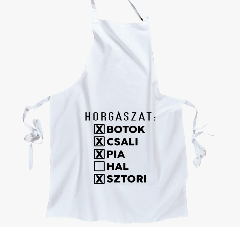 Horgász lista kötény