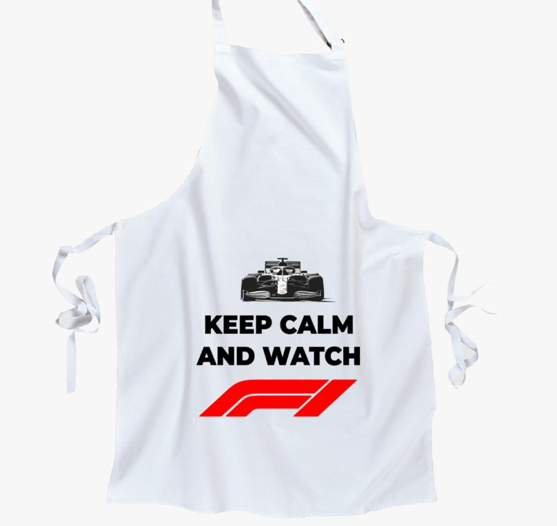 Keep calm and watch F1 kötény