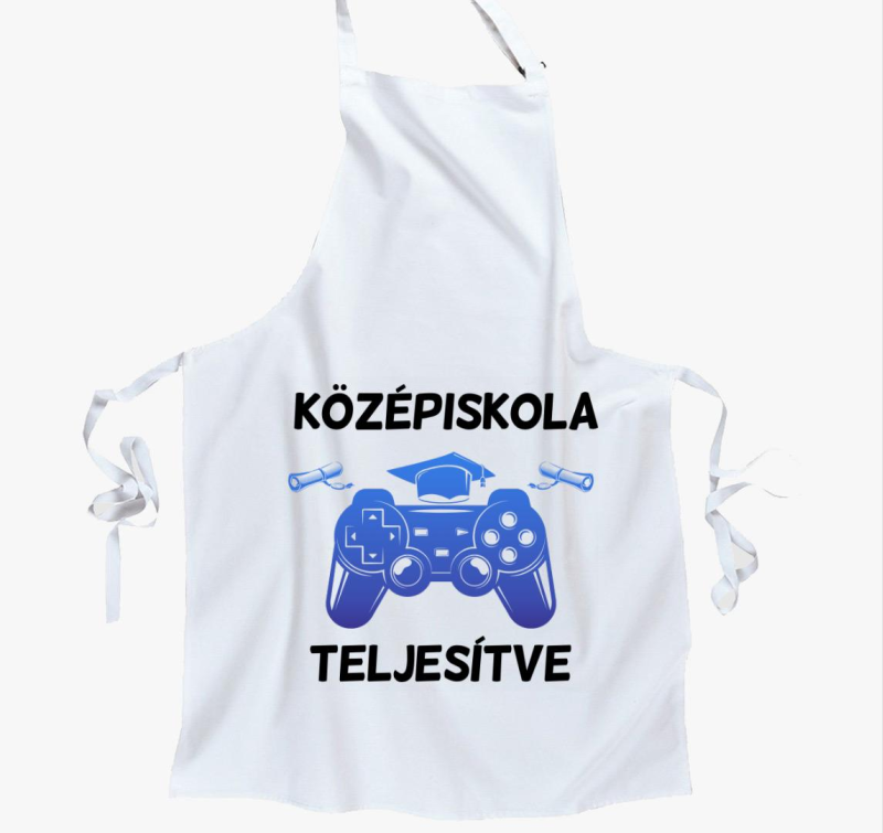 Középiskola teljesítve gamer kötény
