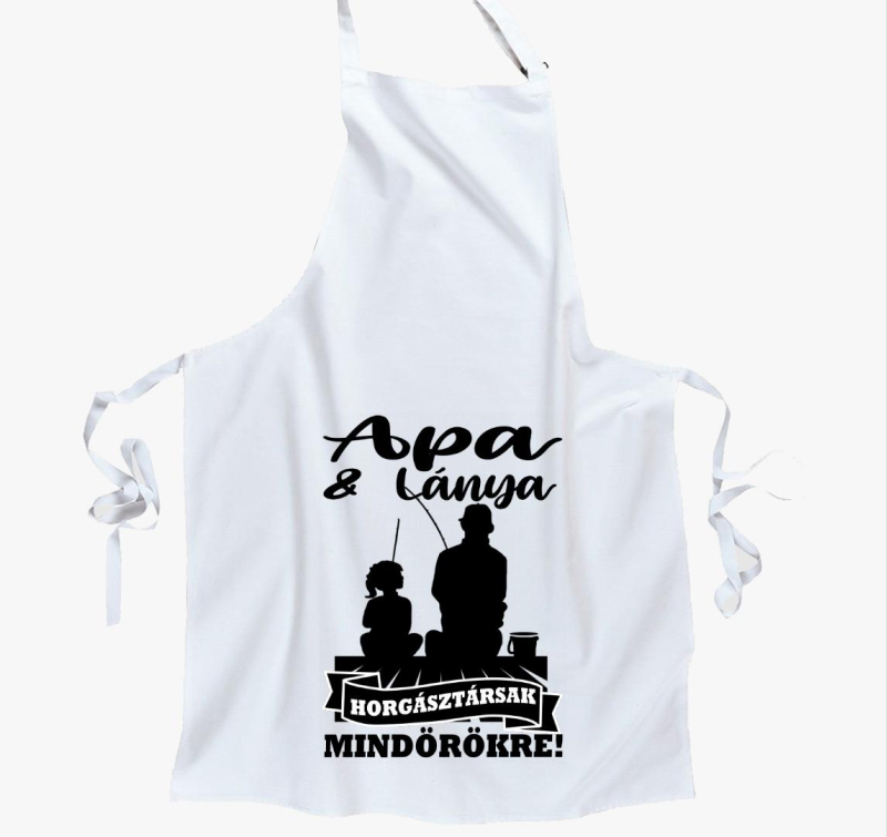 Apa és lánya  horgásztársak kötény