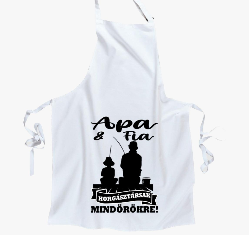 Apa és fia  horgásztársak kötény
