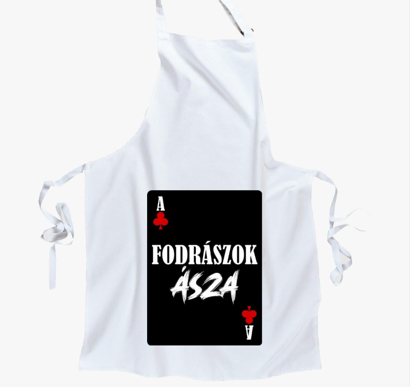 Fodrászok ásza kártyás feliratos kötény