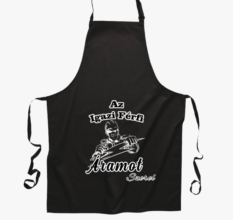 Az igazi férfi áramot szerel kötény