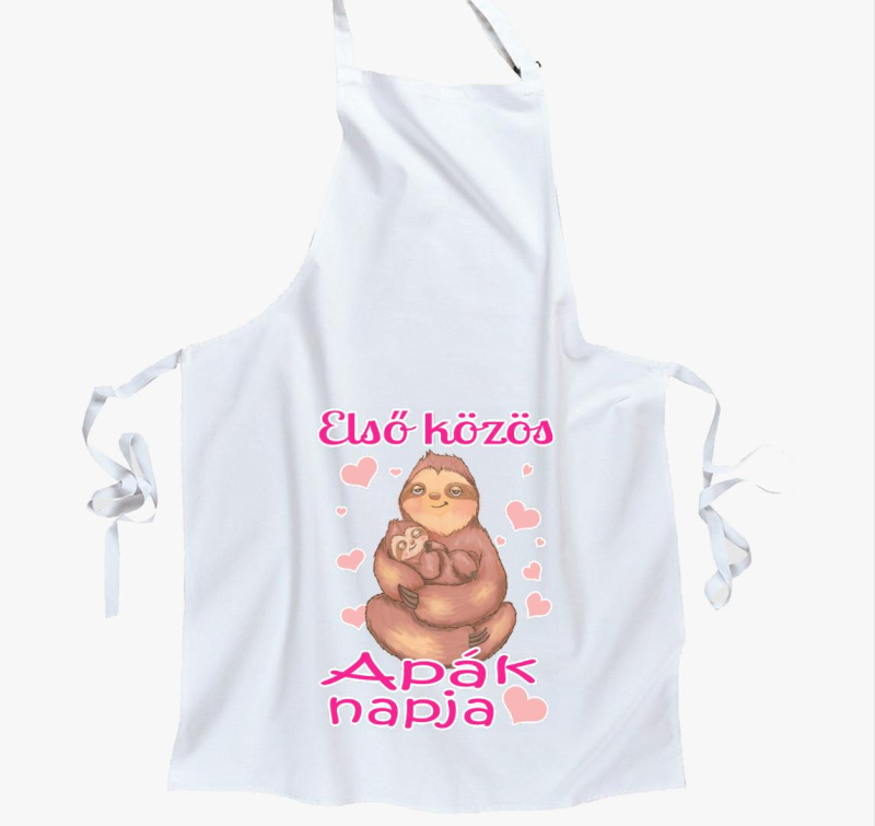 Első közös Apák napja lajhár lányos kötény