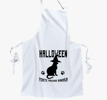 Fekete macska bandája Halloween kötény