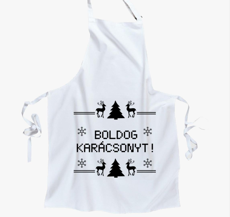 Boldog karácsonyt 8 bit-es kötény