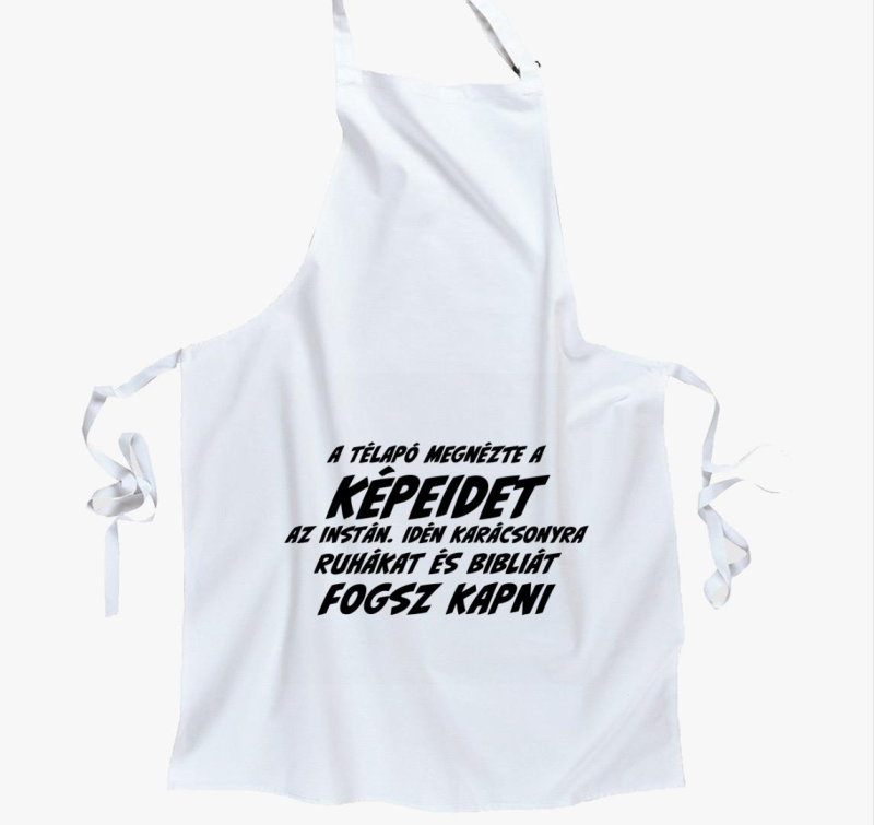 A télapó megnézte a képeidet az instán kötény