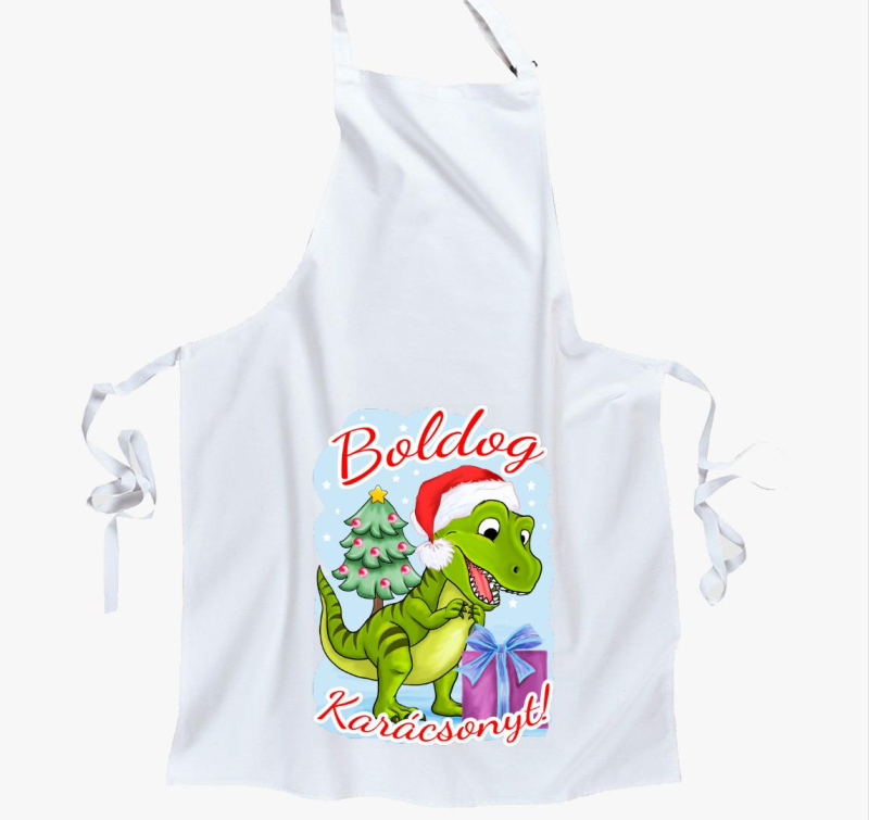 Boldog karácsonyt dínó kötény