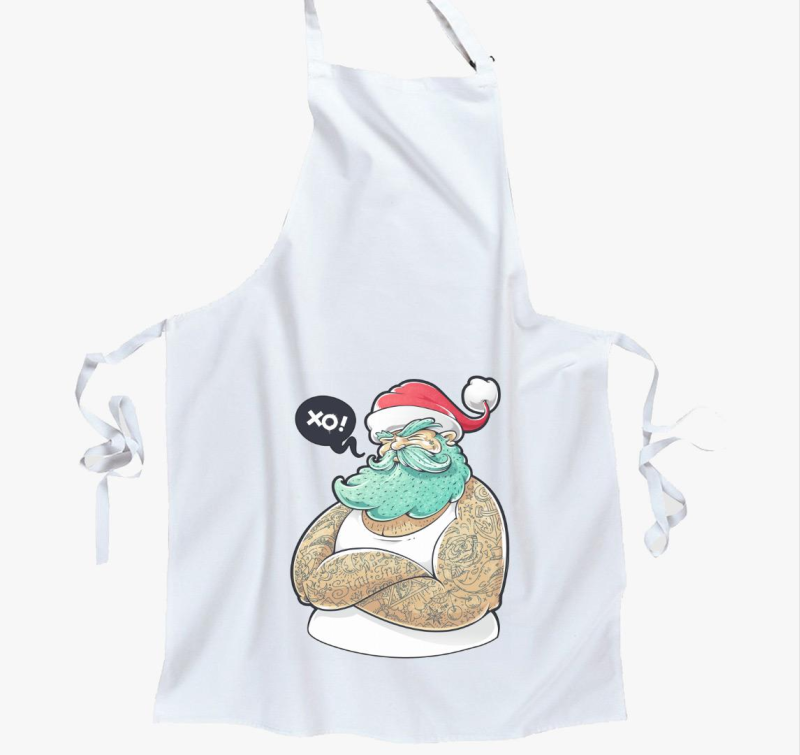 Tetovált mikulás kötény