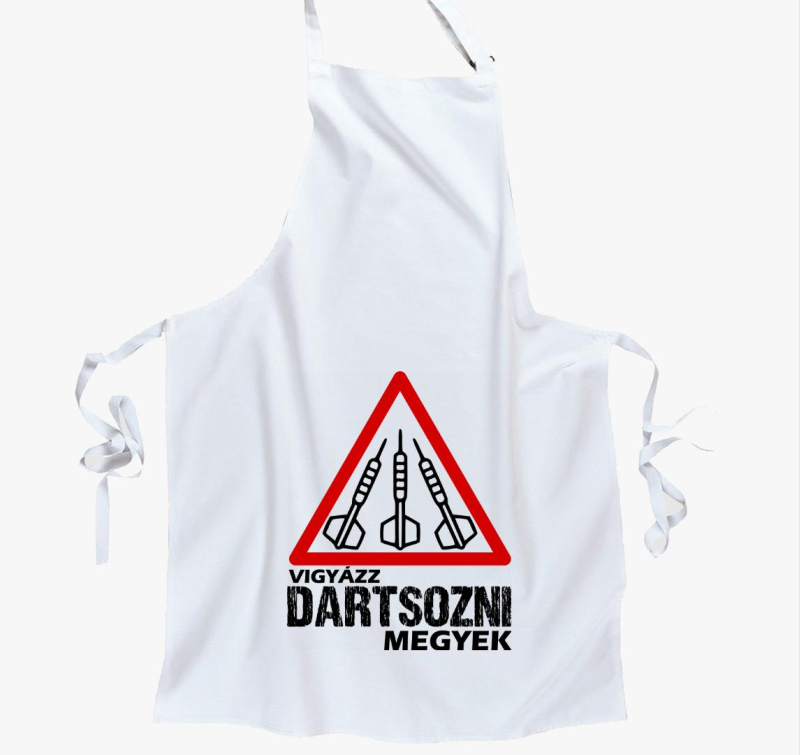 Vigyázz dartsozni megyek kötény
