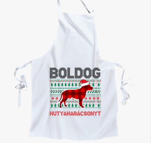 Boldog kutyakarácsonyt kötény...