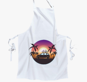 Autó a tengerparton kötény