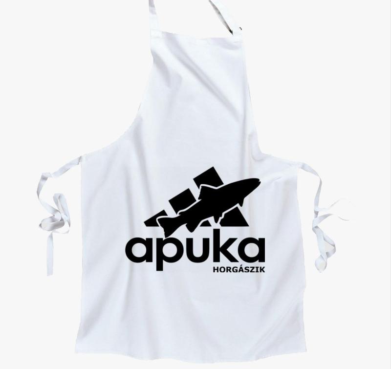 Apuka horgászik márkás kötény