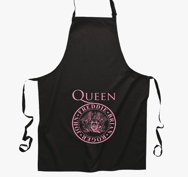 Queen logo bandatagokkal kötény