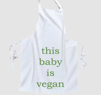 This baby is vegan (zöld betűs) kötény