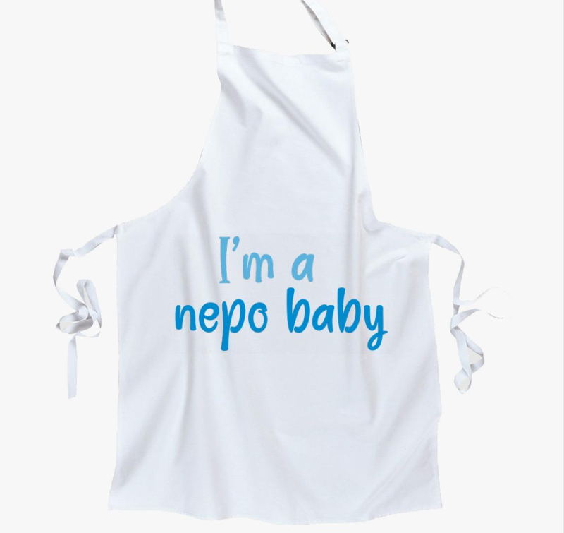 I'm a nepo baby (kék) feliratos kötény