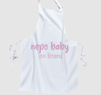 nepo baby on board (rózsaszín) feliratos kötény