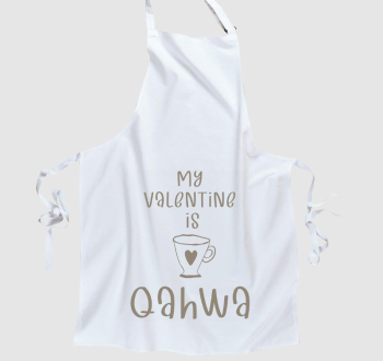 My Valentine is Qahwa - török/arab kávés (világos) kötény 