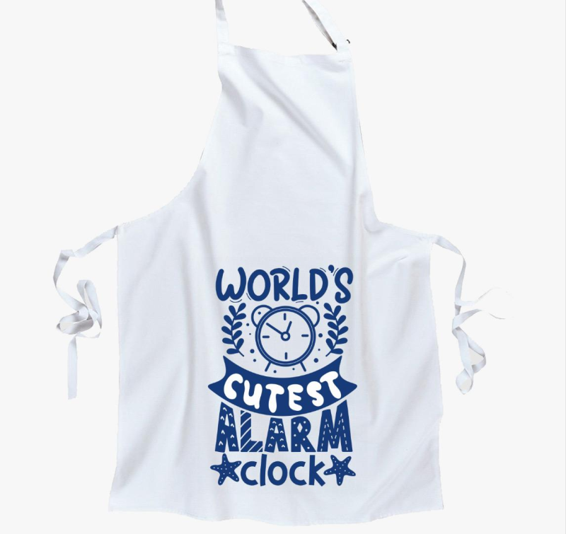 Legcukibb ébresztőóra kék kötény