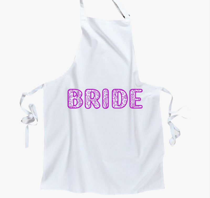 Bride virágos pink kötény