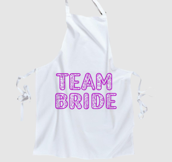 TEAM Bride virágos pink kötény