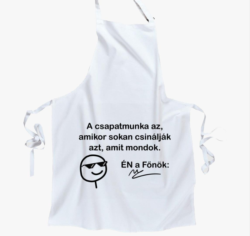 A csapatmunka az amit mondok vicces kötény