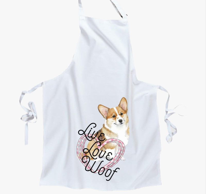 Corgi szivecskés kötény