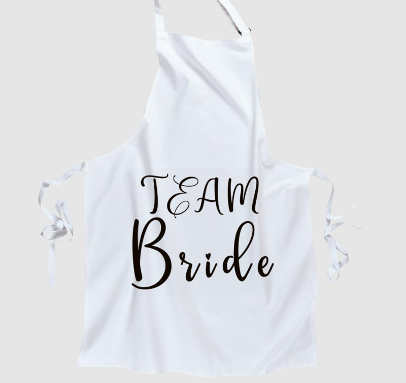 TEAM Bride fekete kötény