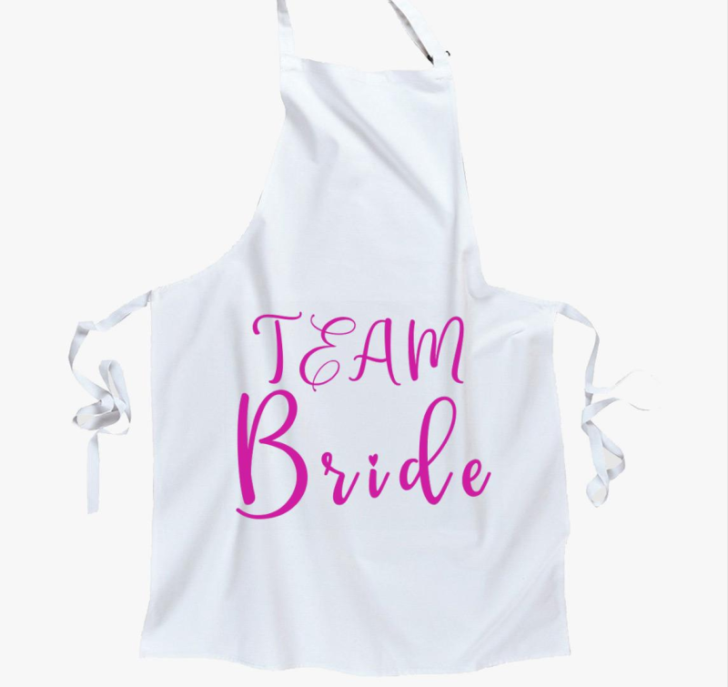 TEAM Bride pink szivecske kötény