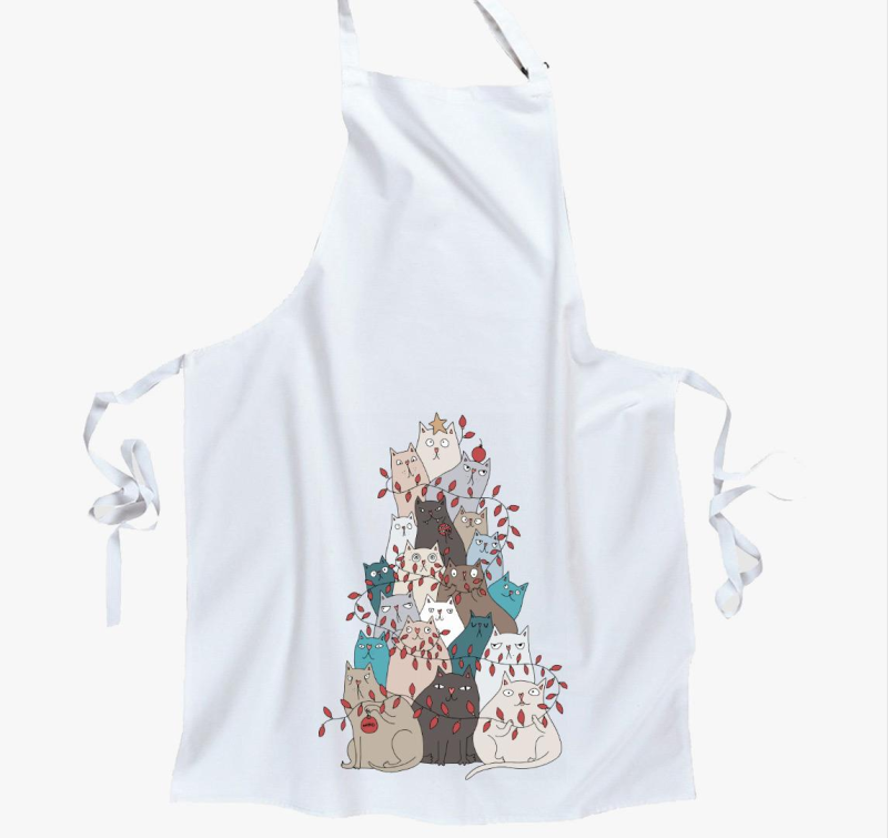 Macskarácsonyfa kötény