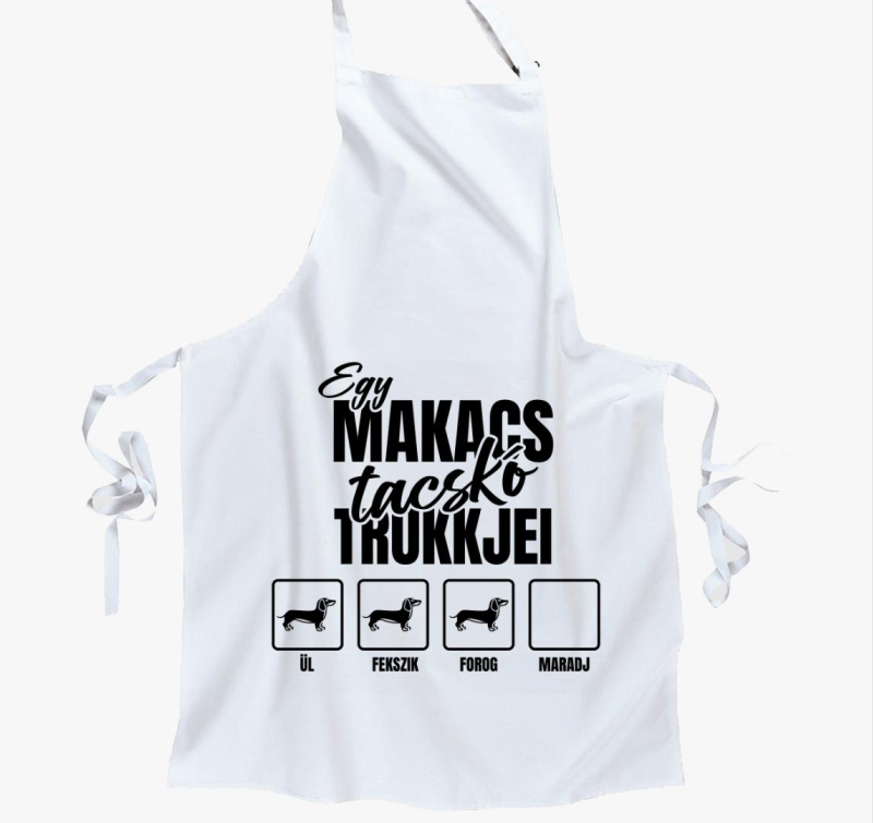 Egy makacs tacskó trükkjei kötény